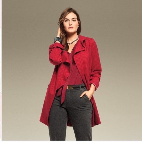 Cabi Celebration Red Houndstooth Jacket 